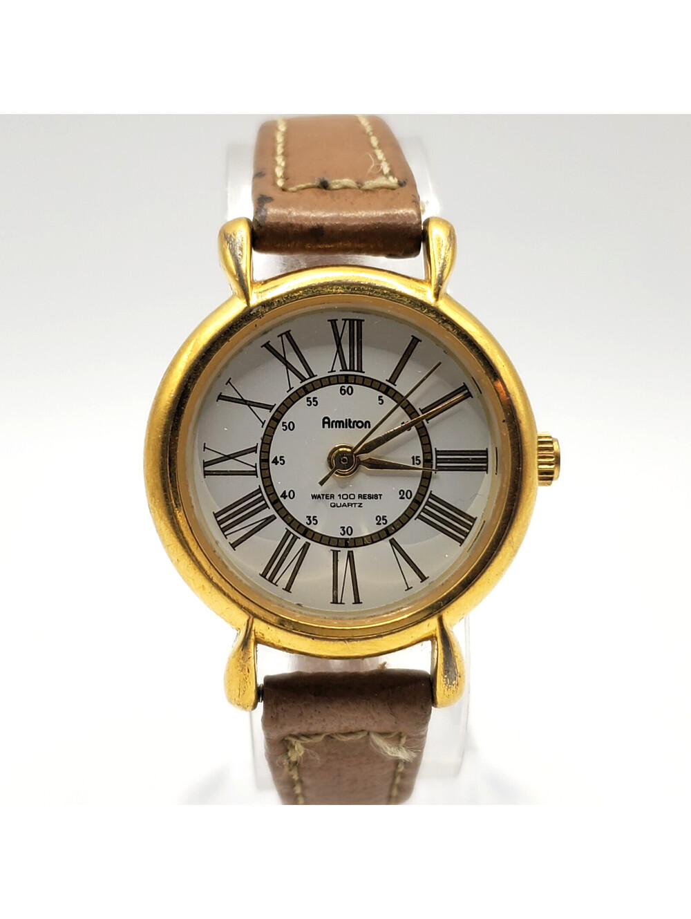 Vintage Armitron Womens Watch 24mm White Dial Roman Numerals New Battery